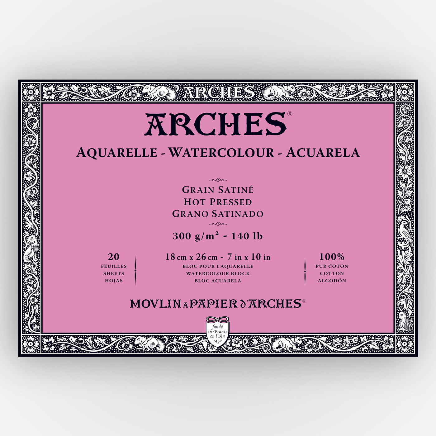 Arches Hot Pressed 300g 18x26cm 20 sheets