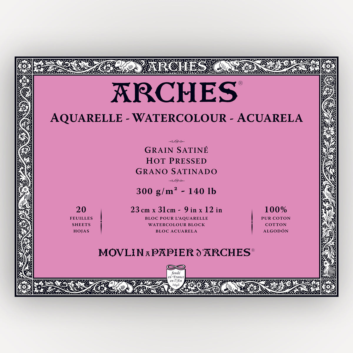 Arches Hot Pressed 300g 23x31cm 20 sheets