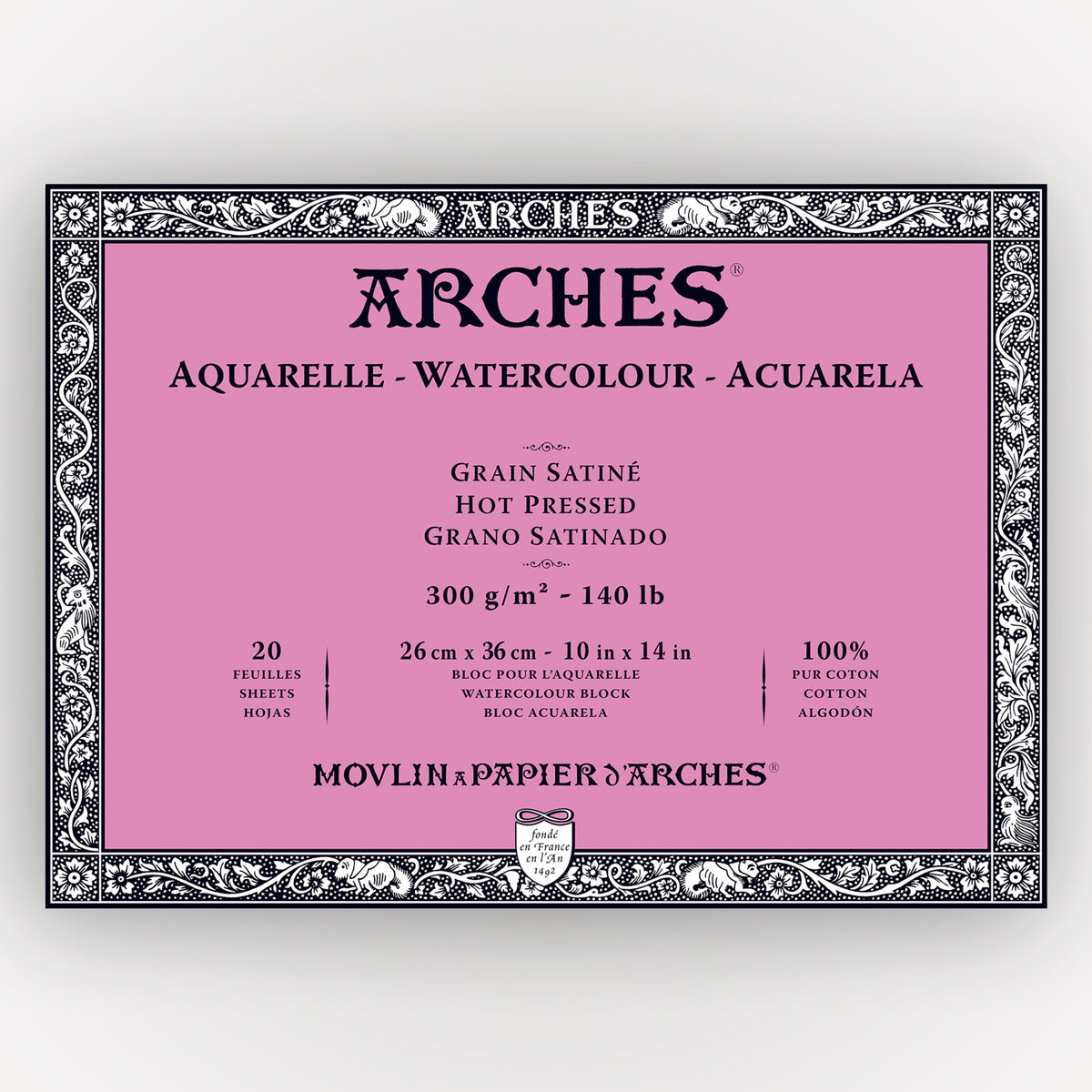 Arches Hot Pressed 26x36cm 300gms 20 sheets