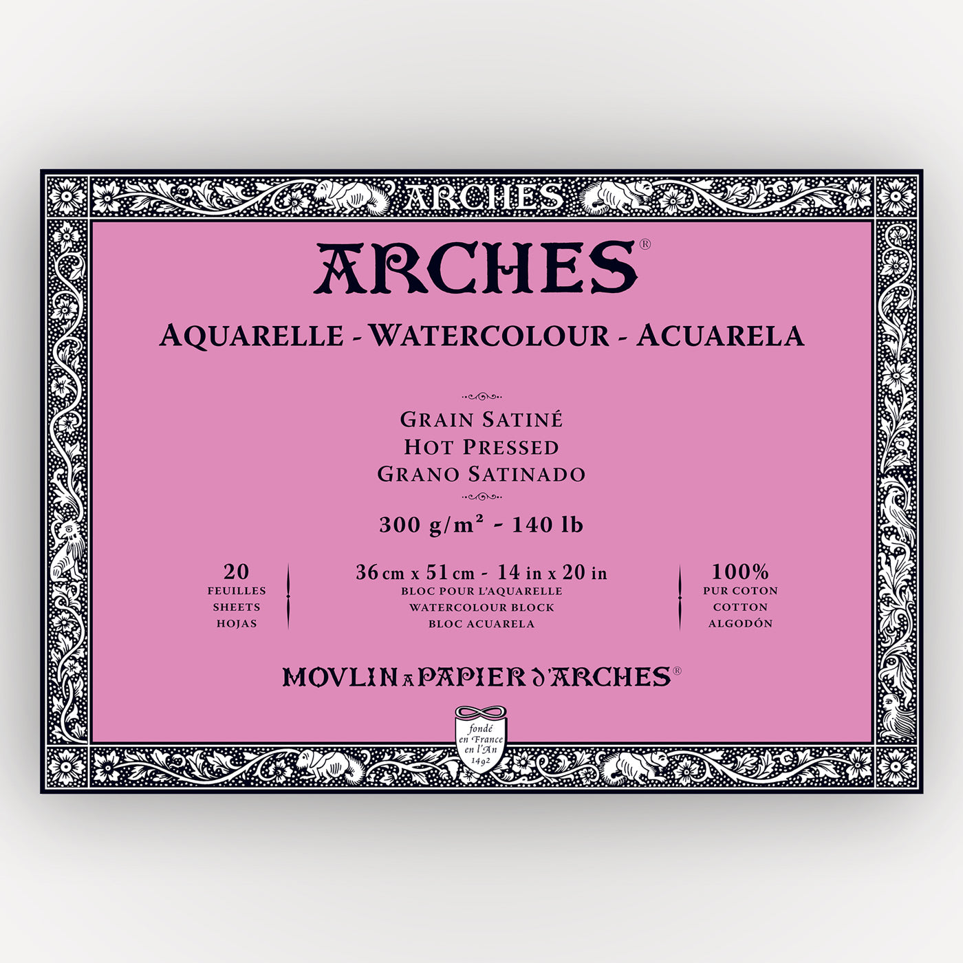 Arches Hot Pressed 300g 36x51cm 20 sheets
