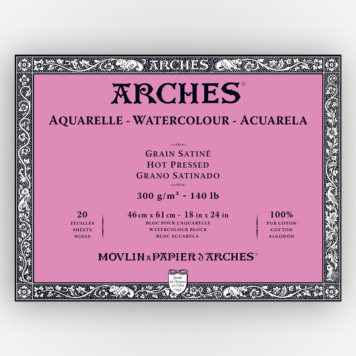 Arches Hot Pressed 300g 46x61cm 20 sheets