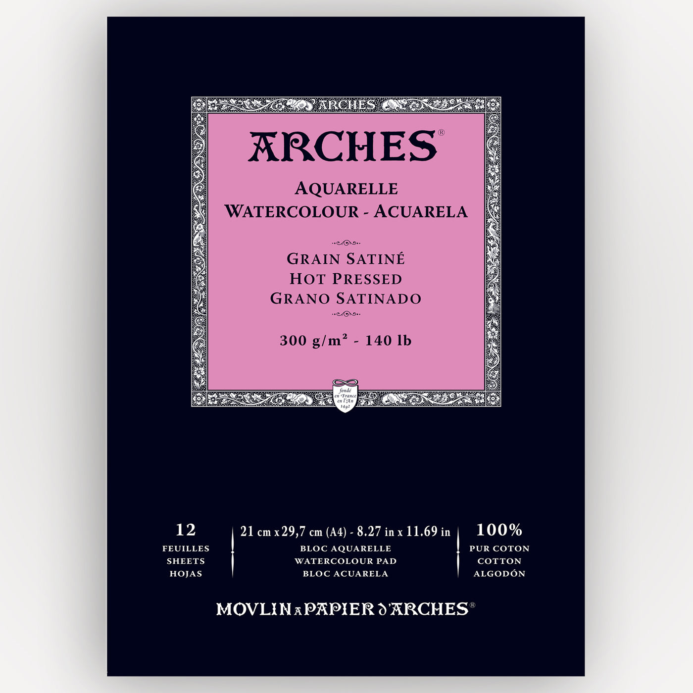 Arches Hot pressed 300gr 12 sheets 21x29,7cm