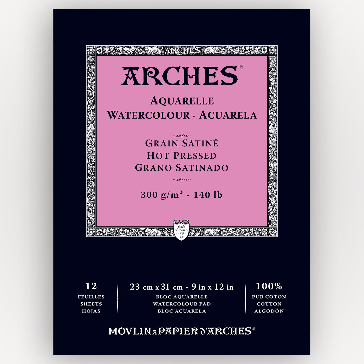 Arches Hot Pressed 300g 23x31cm 12 sheets