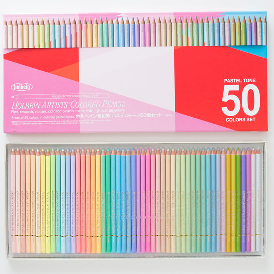 Holbein Kleurpotloden pastel set 50