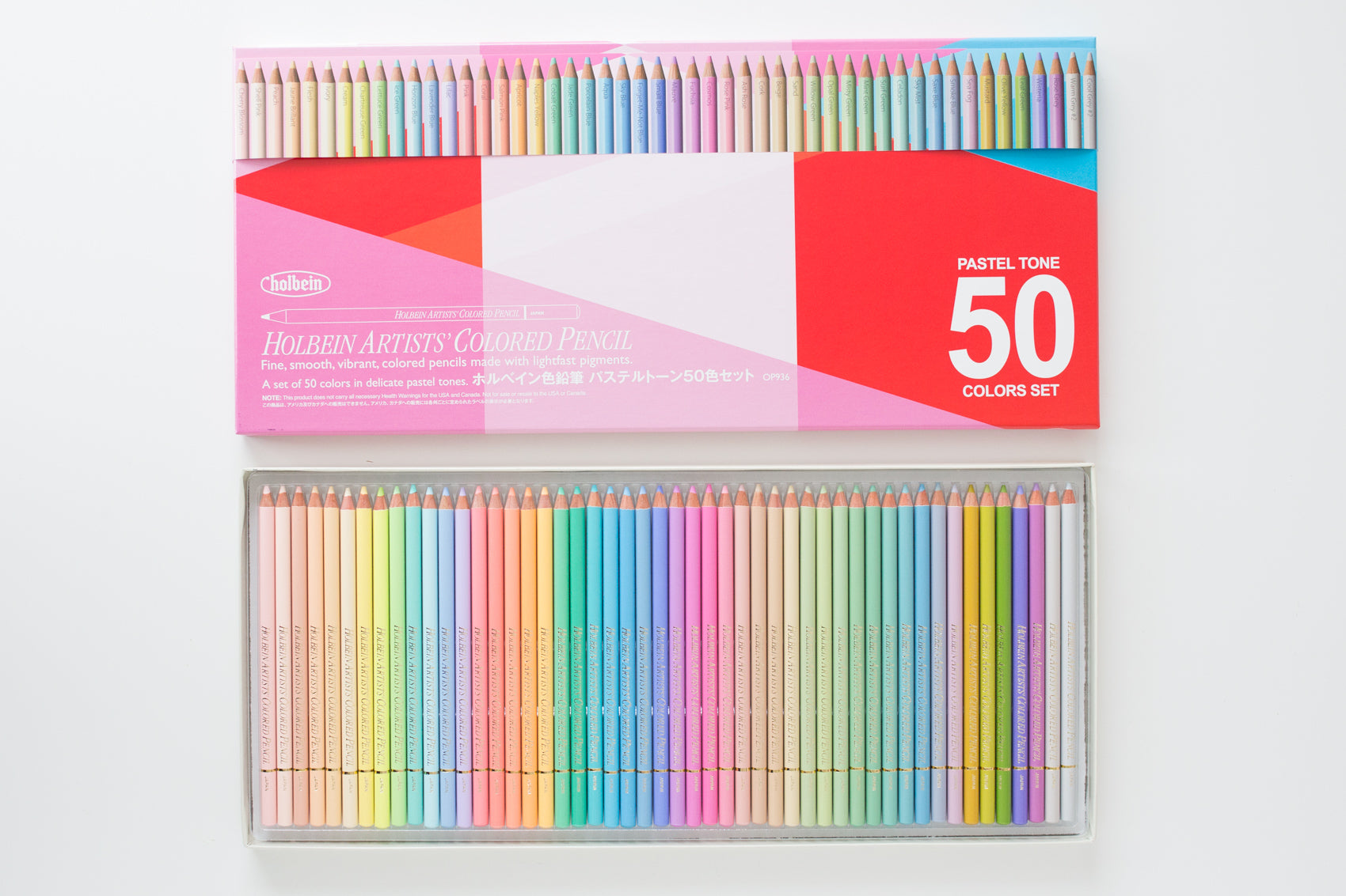 Holbein Kleurpotloden pastel set 50
