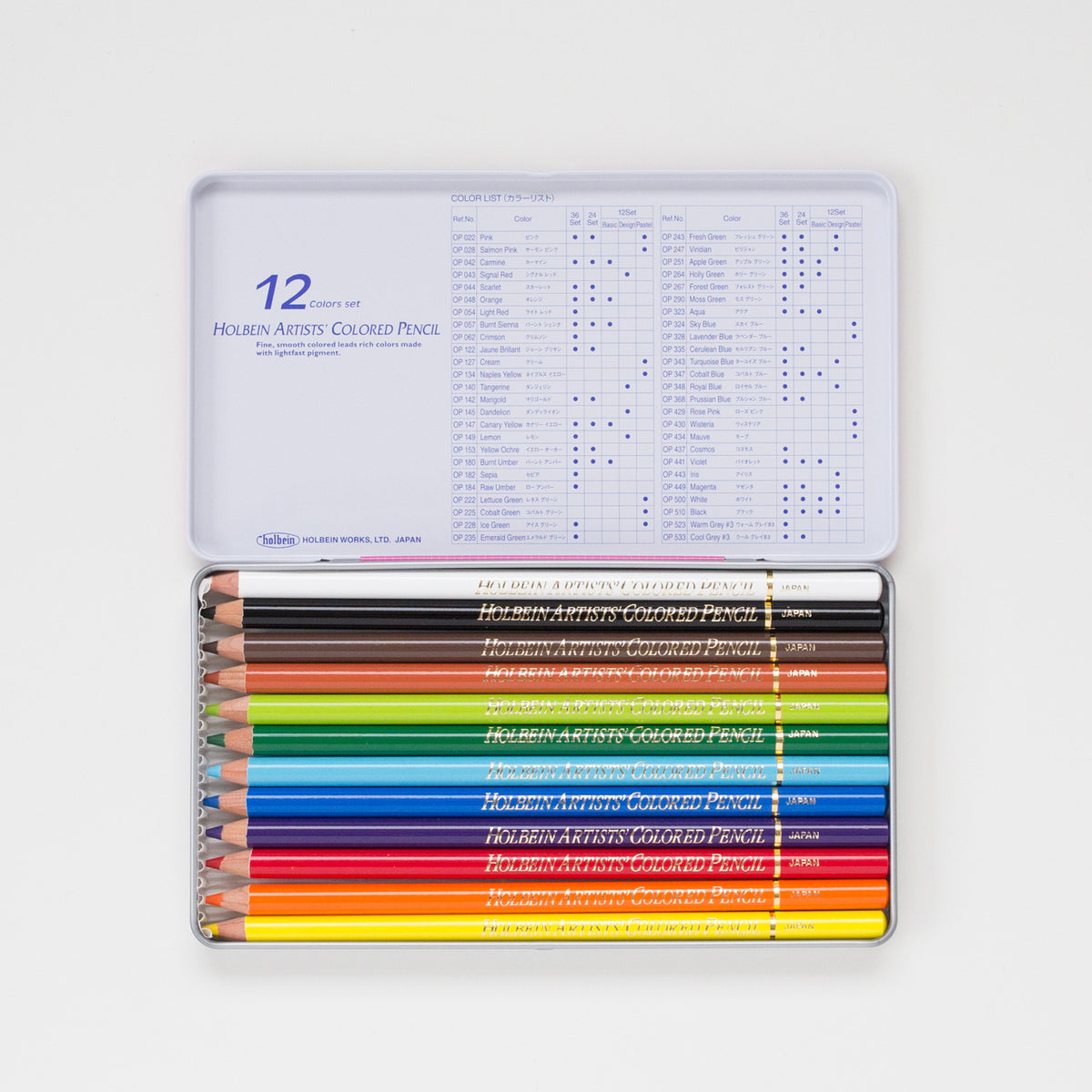 Holbein Coloring Pencil set 12 Basic Tone