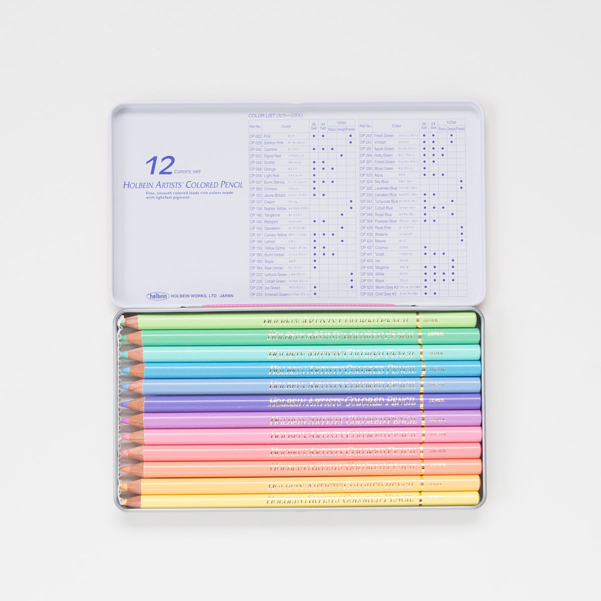 Holbein Coloring Pencil set 12 Pastel Tone