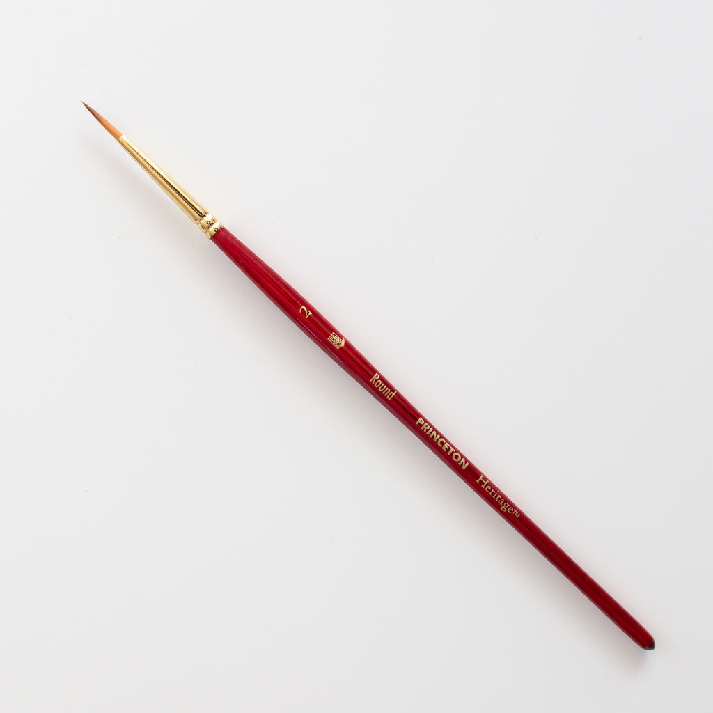 Princeton Heritage, Pincel Taklon Dorado para Acuarela y acrílico, Serie 4050 Sable sintético Redondo, tamaño 6