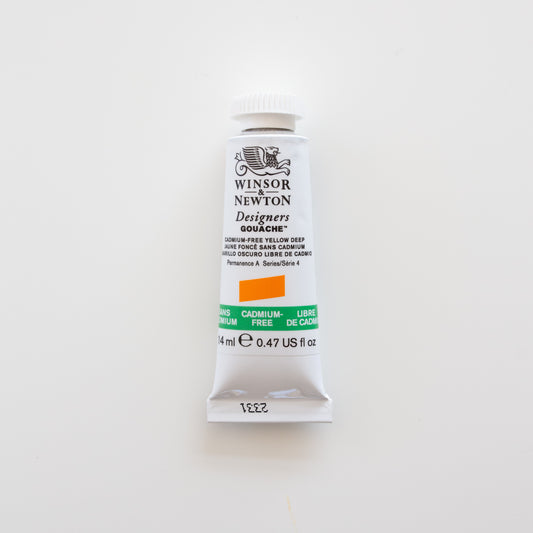 Winsor & Newton Designers Gouache 14ml Cadmium-Free Yellow Deep 4