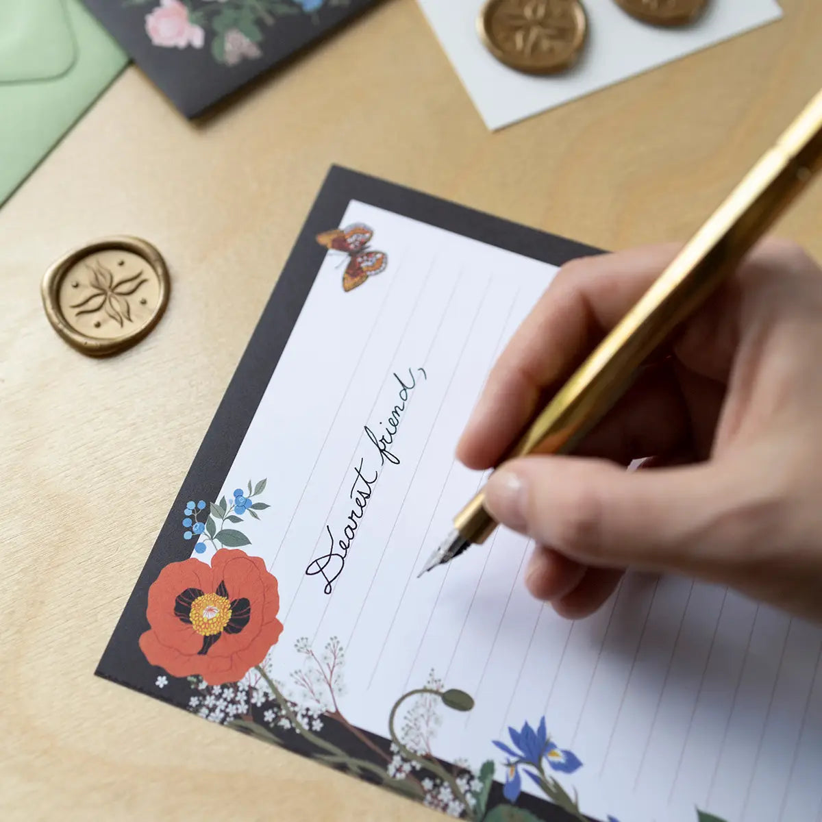 Letter writing set 'Wild flowers' by Botanica Paper co.