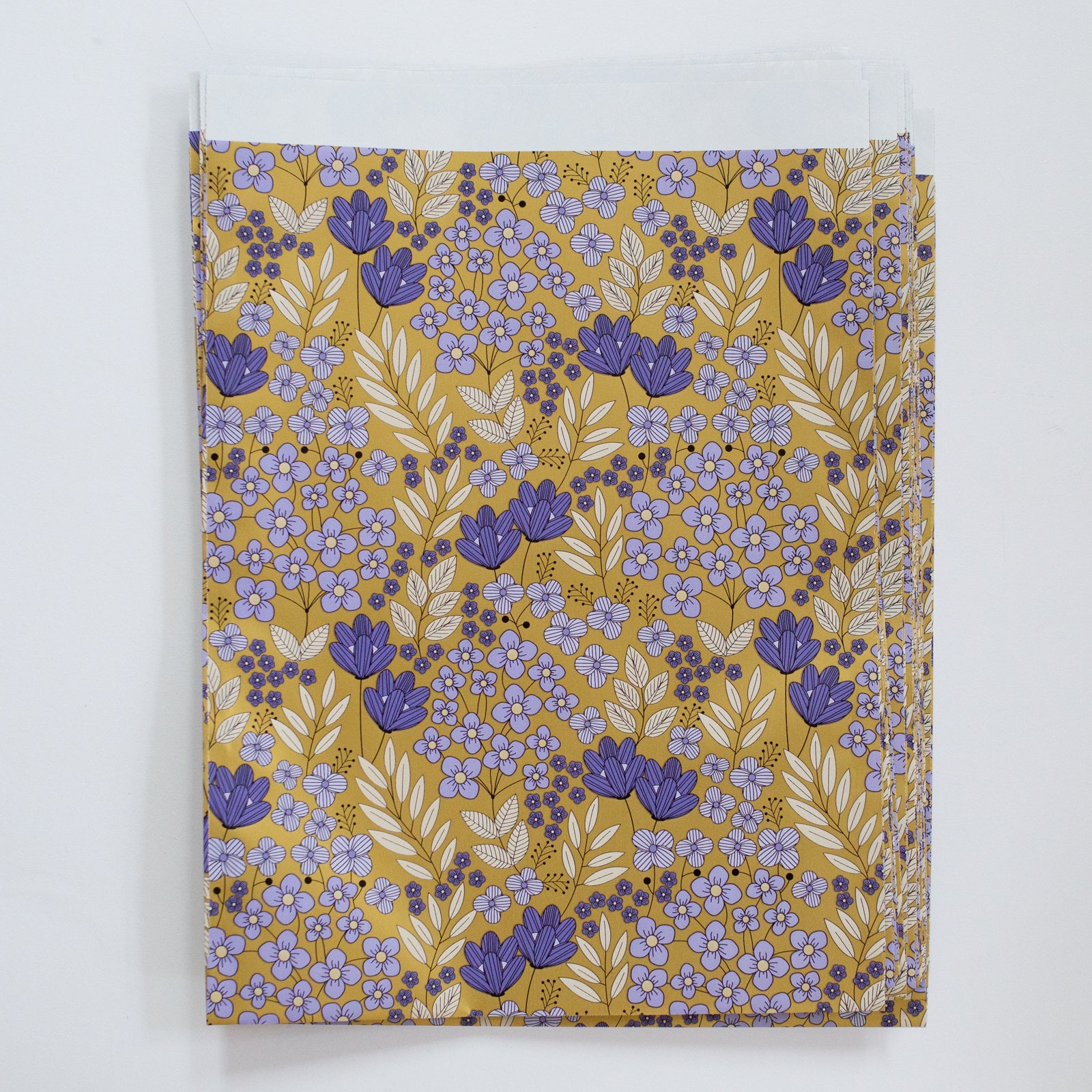 Flat bag Flower Field Gold Violet 27x34cm