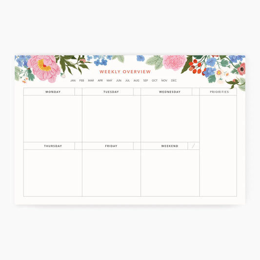 Weekly overview Notepad 'Garden' by Botanica Paper co.