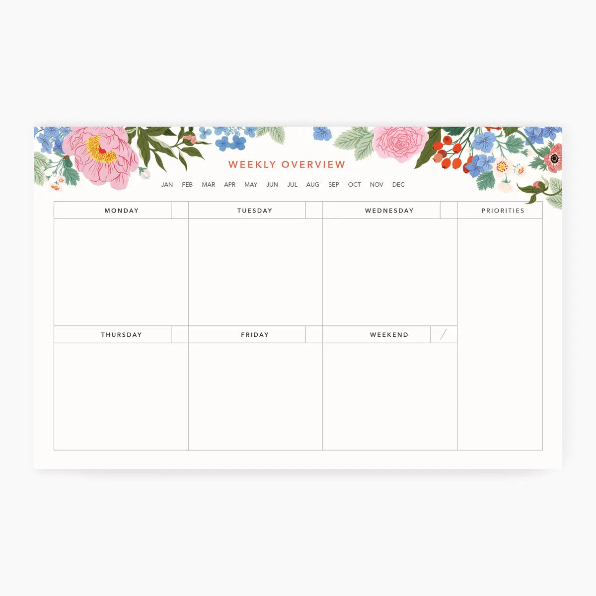 Weekly overview Notepad 'Garden' by Botanica Paper co.
