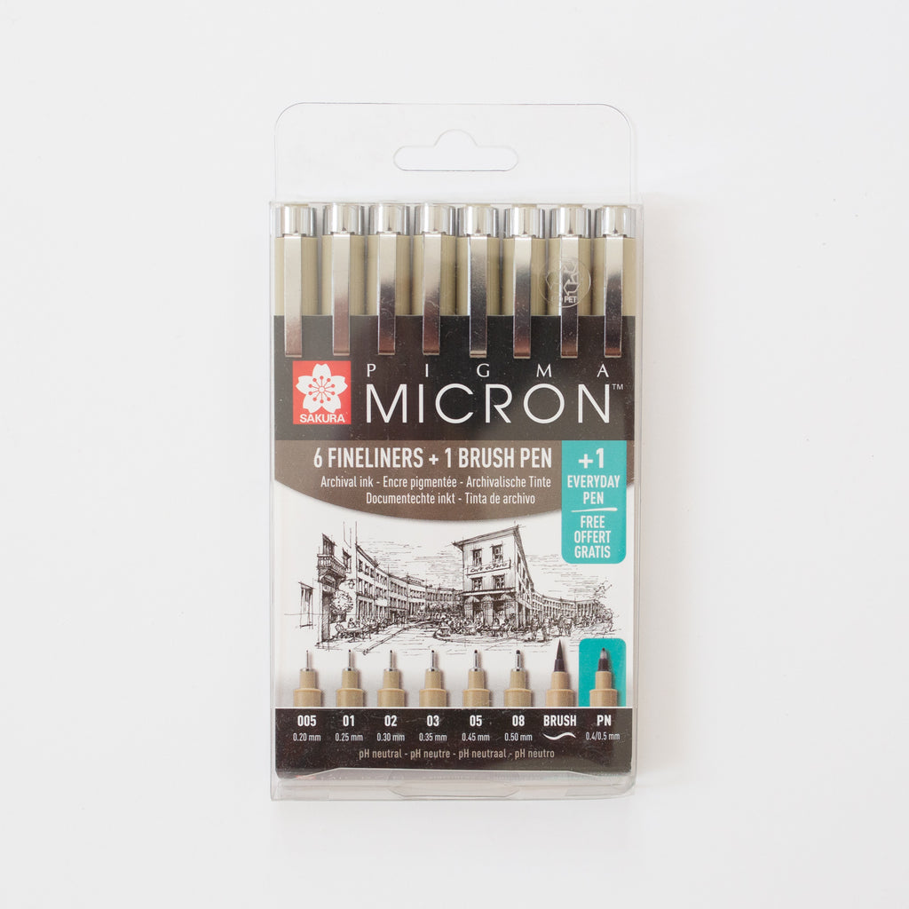 Sakura Pigma Micron Fineliner Zwart set 6 Splendith