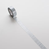Washi Tape Grid Blue - Silver