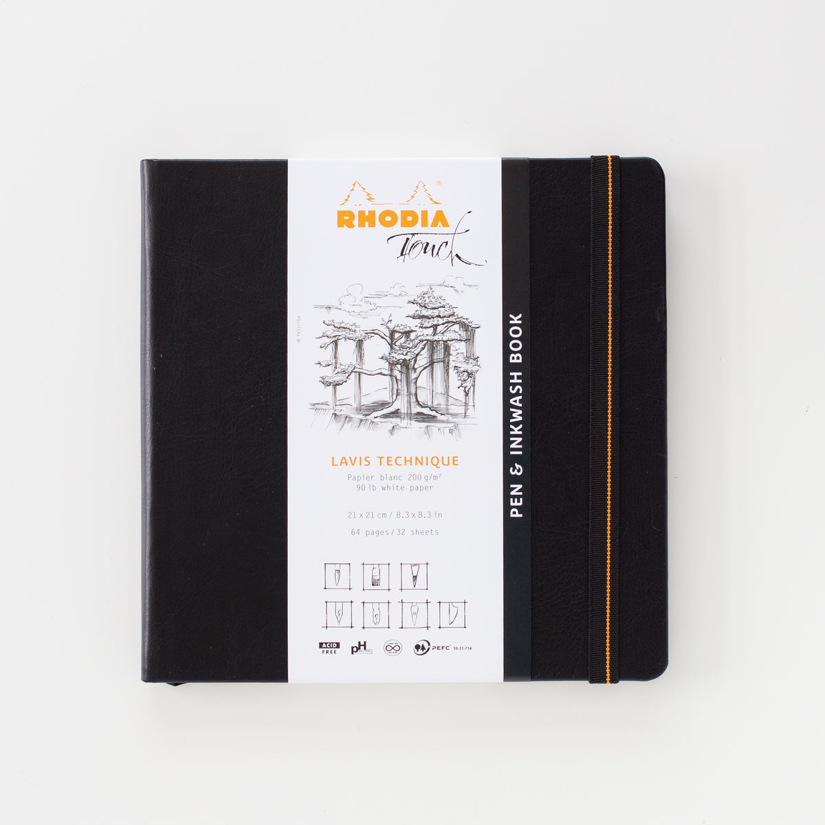 Rhodia Pen&amp;INKwash-Buch, 21 x 21 cm, 200 g