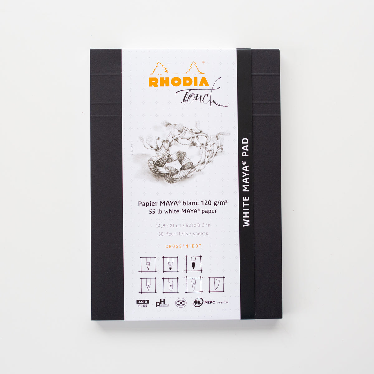 Rhodia Touch A5 Maya Pad White Cross'n'dot
