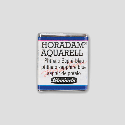 Schmincke Horadam Aquarelverf 477 Phthalo Sapphire Blue half pan 2