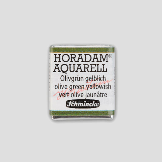 Schmincke Horadam Aquarelverf 525 Olive Green Yellowish half pan 2