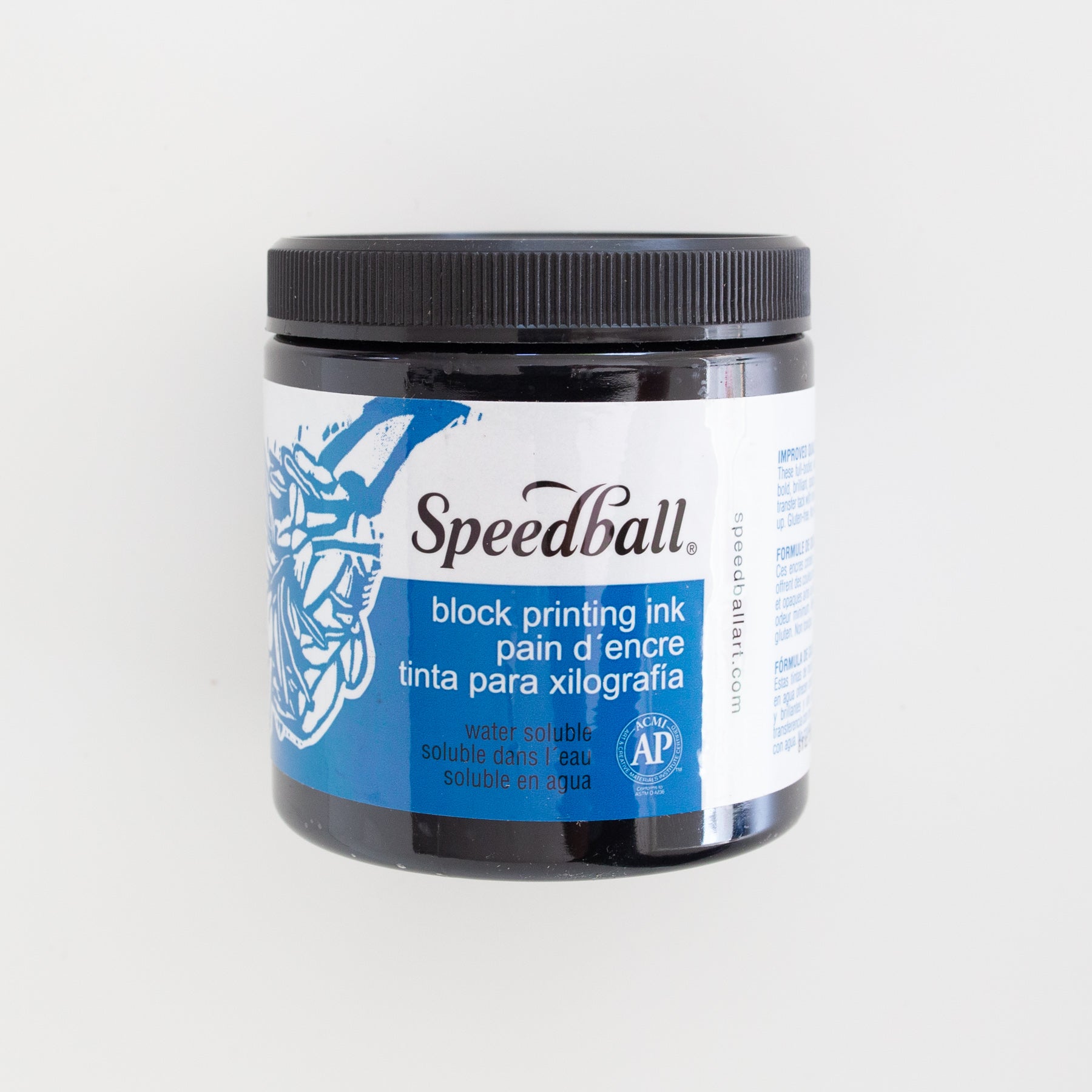 Speedball Water-Soluble Block Ink 8oz (237ml) Black