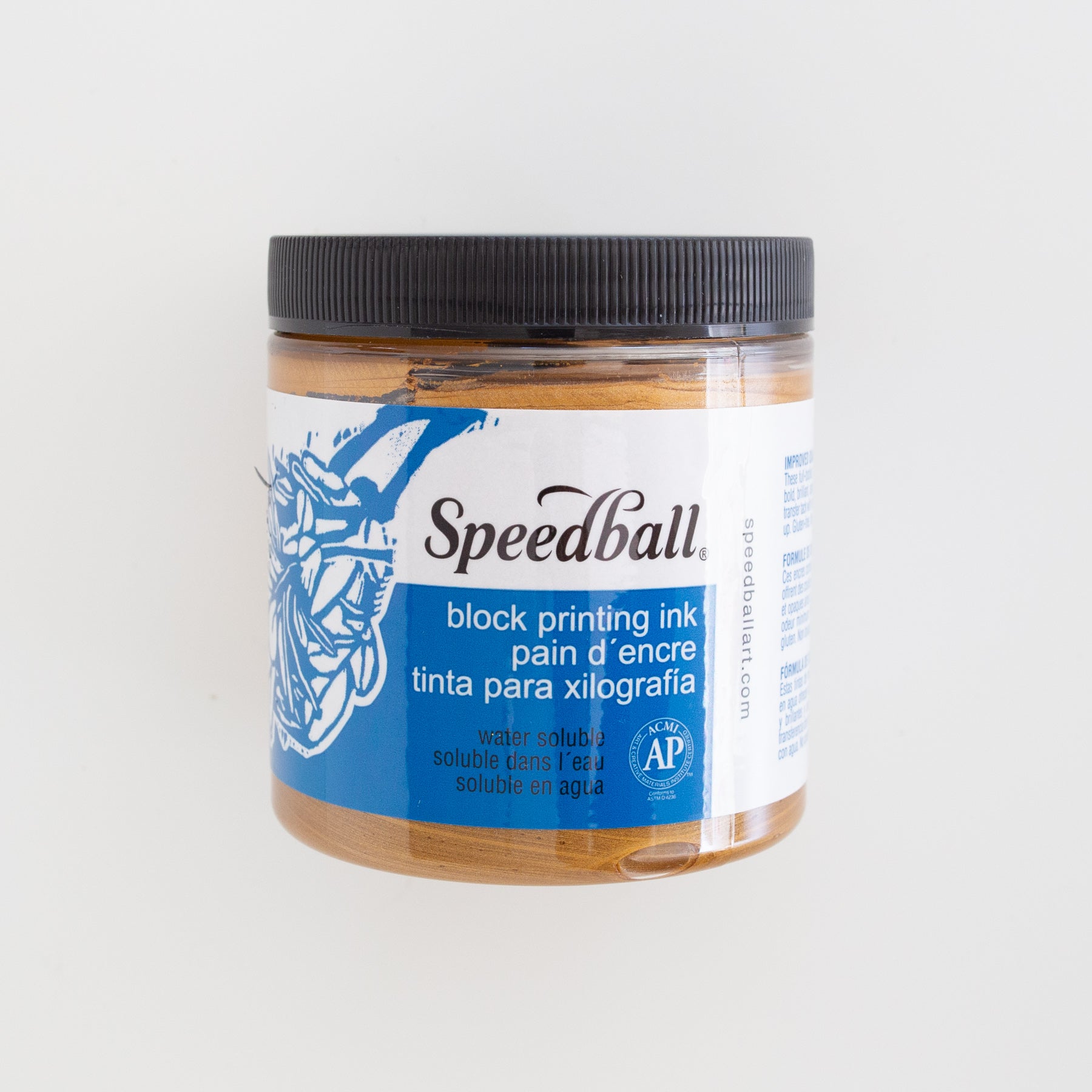 Speedball Water-Soluble Block Ink 8oz (237ml) Gold