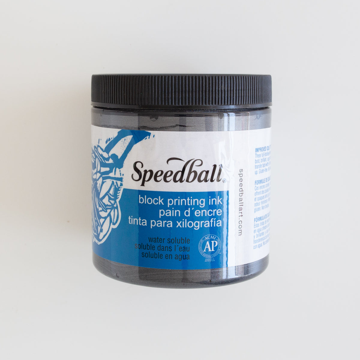 Speedball Water-Soluble Block Ink 8oz (237ml) Pewter