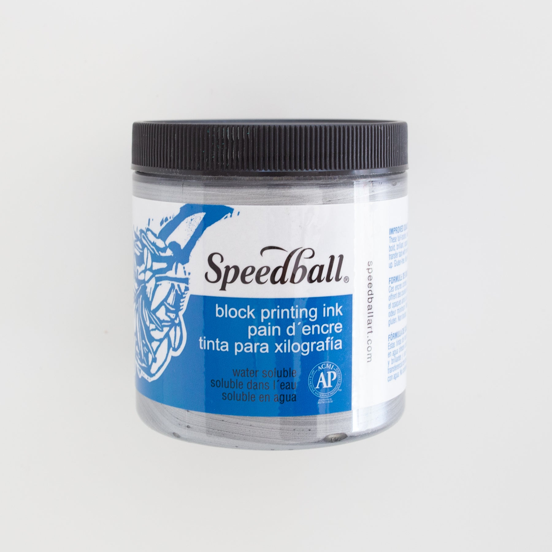 Speedball Water-Soluble Block Ink 8oz (237ml) Silver