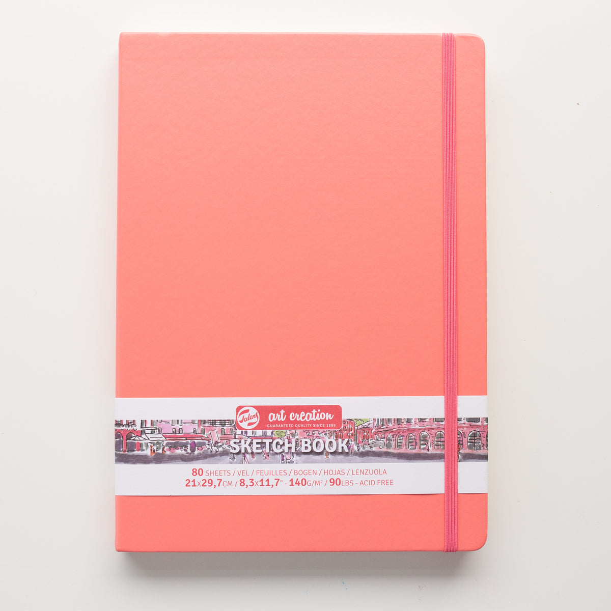 Talens Schetsboek Coral Red 21x30 140g