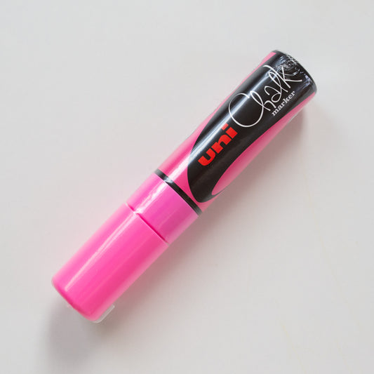 Uni Chalk Marker Breed Fluo Roze