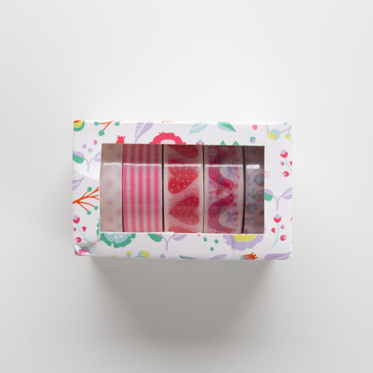 Washi Tape Red Set 5pc