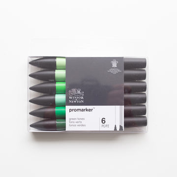 Winsor & Newton Promarker 6 Green Tones