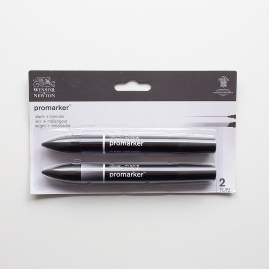 Winsor &amp; Newton Promarker Black &amp; Blender 2 set